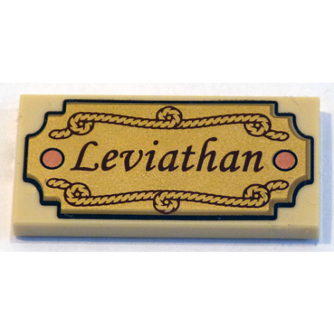 LEGO 樂高 米色 沙色 平滑磚 2X4 印刷 'Leviathan' 瓶中船 21313 87079pb0472