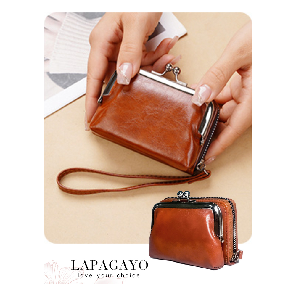 【lapagayo】簡約復古風皮質手拿/手提包/零錢包