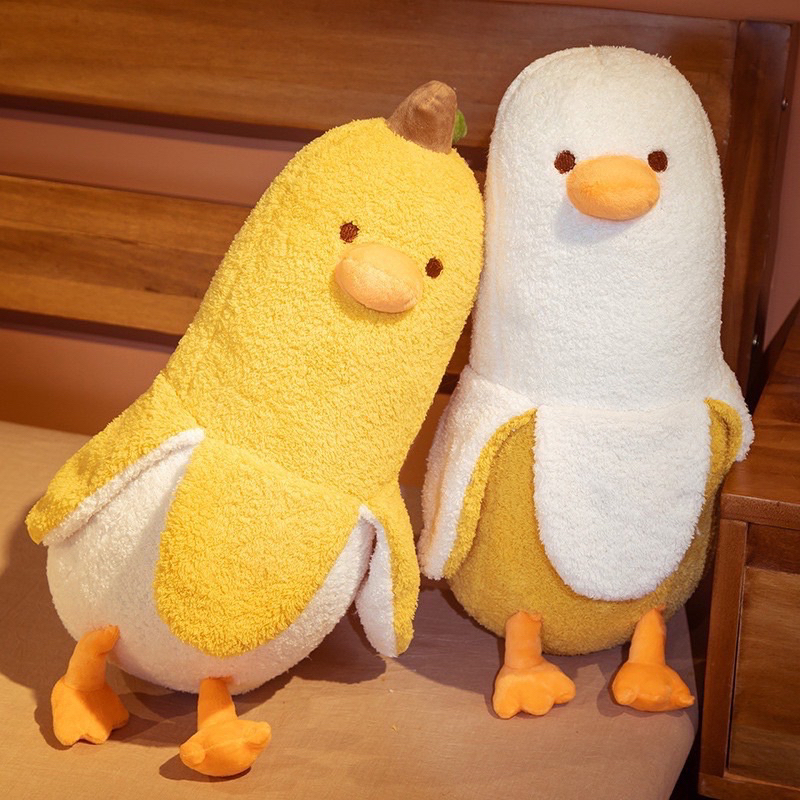 ✨✨燕兒賣場✨✨香蕉鴨抱枕 娃娃玩偶 填充毛絨枕頭 小孩陪睡娃娃 香蕉鴨抱枕