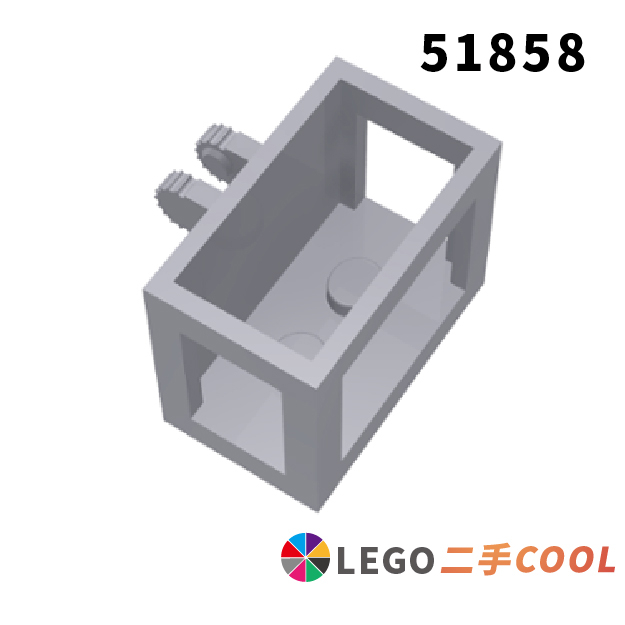 【COOLPON】正版樂高 LEGO【二手】起重機提升籃 2x3x2 51858 雲梯車配件 吊籃 掛藍 淺灰
