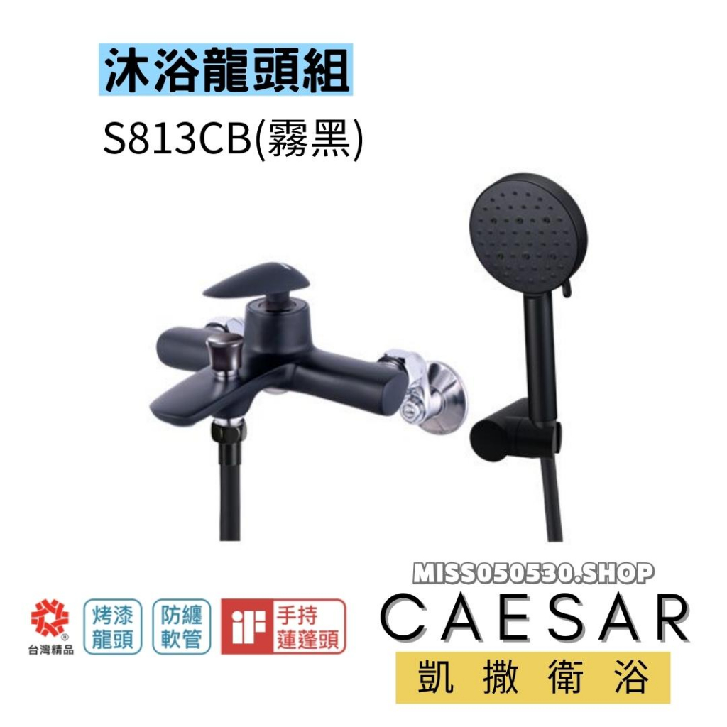 CAESAR 凱撒衛浴  沐浴龍頭組 沐浴龍頭 淋浴龍頭 蓮蓬頭 S813CB 墨黑 工業風 龍頭 浴室淋浴