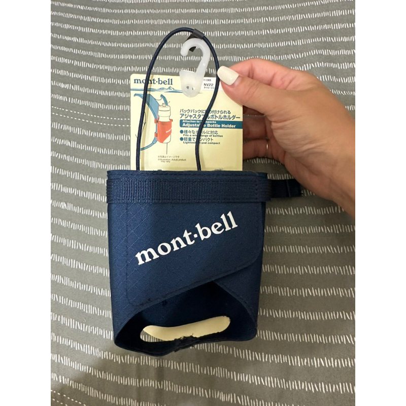 日本mont-bell 外掛水壺杯套 水壺袋 登山包適用 全新 海軍藍