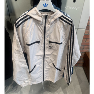Threeg💫ADIDAS OG ADICOLOR 風衣 連帽外套 拉鍊口袋 多口袋 米色 男 IM2107