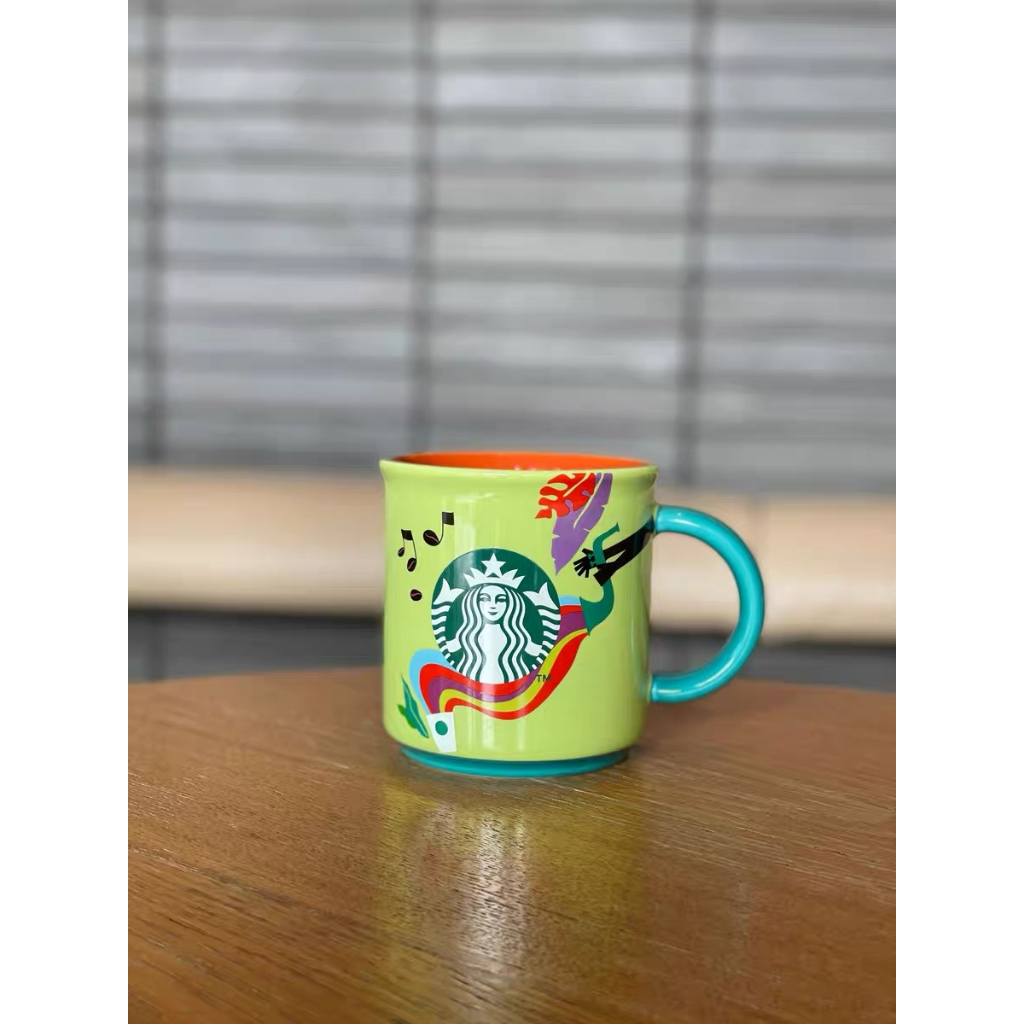 Starbucks官方正品！星巴克杯子2023音樂狂歡420ml陶瓷馬克杯咖啡杯果汁珍奶茶奶昔茶水杯