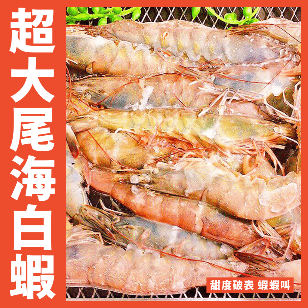 【鮮煮義美食街】泰國超大尾海白蝦🦐700克18尾