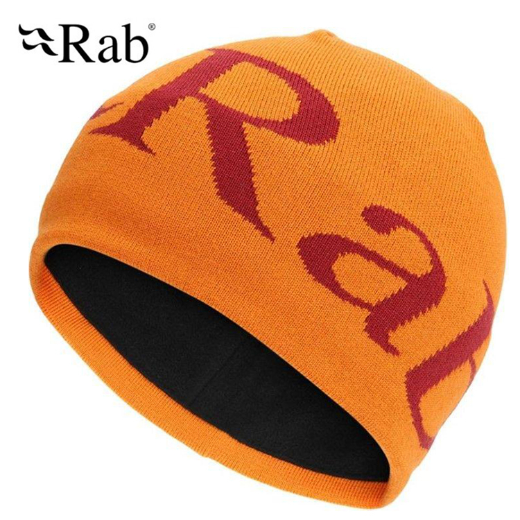 【Rab 英國】Logo Beanie 保暖帽 澄橘/腥紅 (QAB-39)｜毛帽 冬季戶外保暖