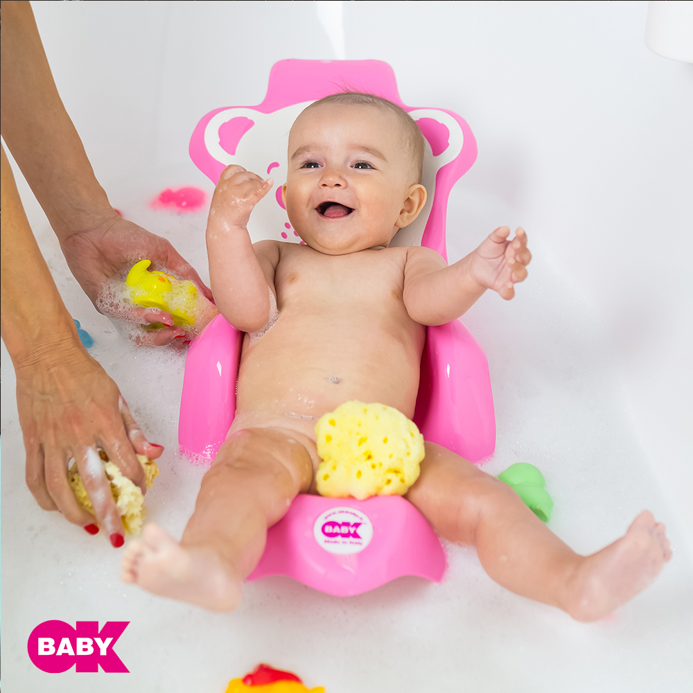 【OKBABY總代理】義大利 嬰兒沐浴躺椅 超可愛熊熊躺椅 搭配浴缸或澡盆使用 平坦面皆可使用 (F1031)