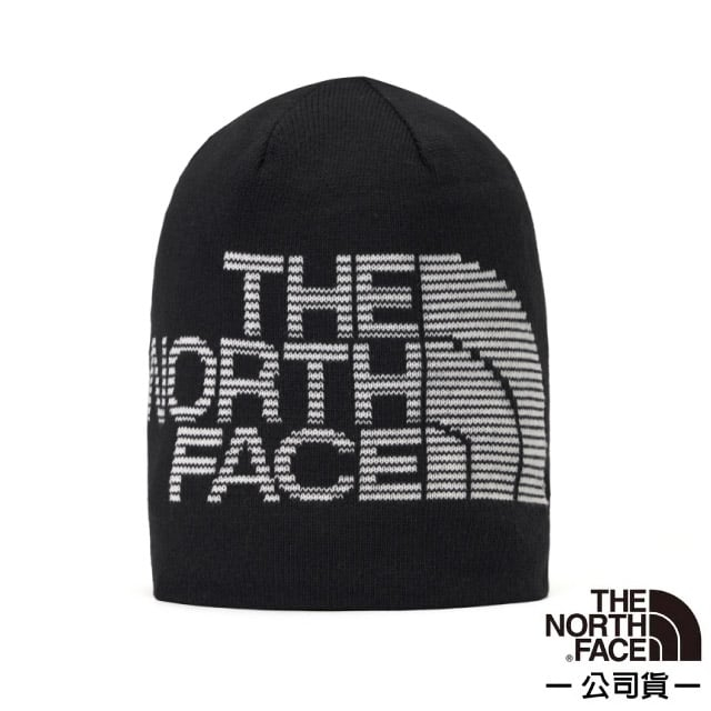 【The North Face】中性/男款/女款 雙面戴 保暖針織毛帽(帽沿寬大) 遮耳毛線帽_黑色_7WLA