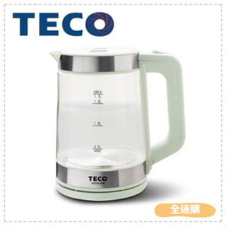 【全速購】TECO 東元1.7L大容量玻璃快煮壺 XYFYK1706