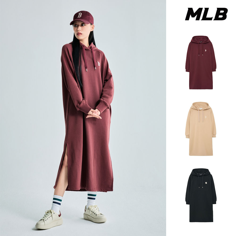 MLB 連帽連身裙 長版上衣 紅襪/洋基隊 (3FOPB0134-三色任選)【官方旗艦店】