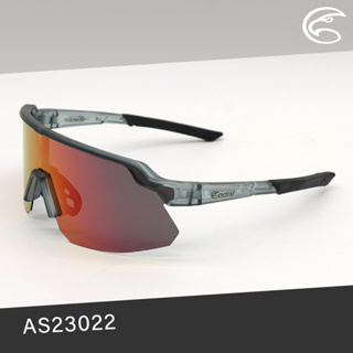 ADISI 太陽眼鏡 AS23022 / 透明霧黑框 (黑灰片)+紅黑REVO鍍膜