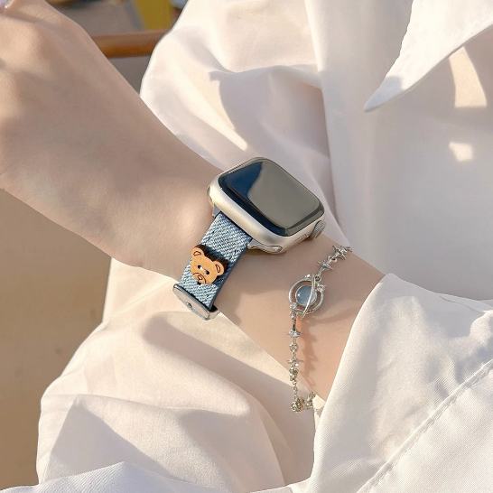 最新款牛仔布錶帶 apple watch s9錶帶 8 7 6 5 4 SE 蘋果手錶錶帶 蘋果錶帶 皮革錶帶