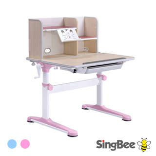 【SingBee 欣美】寬90cm 非凡成長雙板桌+桌上書架(書桌 兒童書桌 升降桌 台灣製)