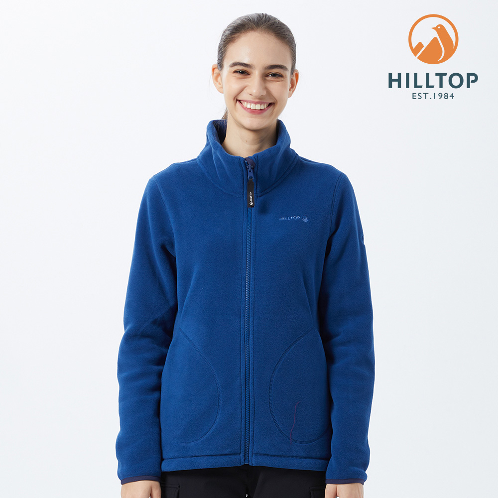 【HILLTOP山頂鳥】 Polartec® 女款吸濕快乾刷毛外套 藍｜PH22XFW9ECE0