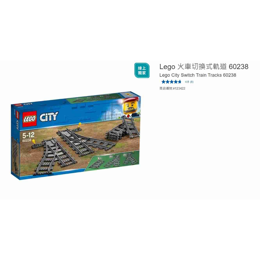 購Happy~Lego 火車切換式軌道 60238 盒損