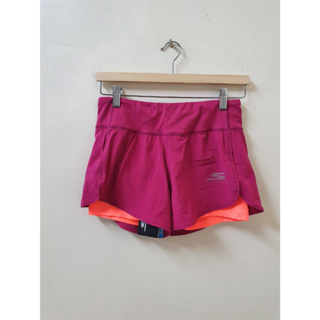 （二件式 內有四角安全褲）skechers 女 路跑 馬拉松 有氧 運動短褲 粉紅XS 國際版