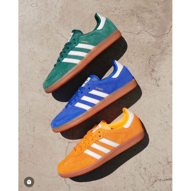 【BKS】ADIDAS SAMBA OG 藍、綠、橘/絨面革/麂皮/復古休閒鞋/國外代購