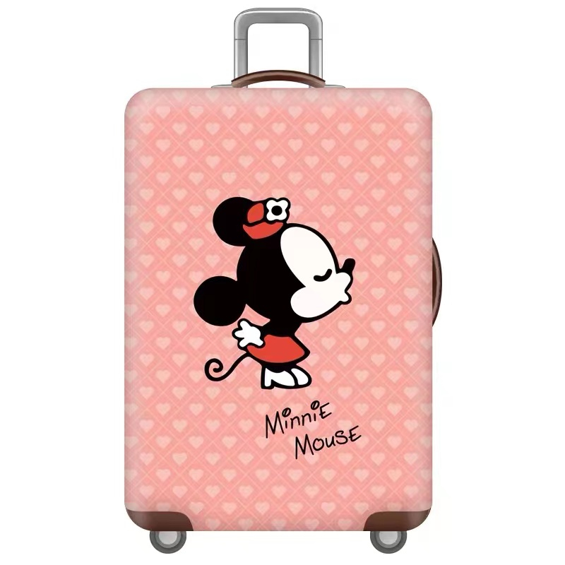 【JO】蠟筆小新 比卡丘 米奇卡通可水洗旅行行李箱蓋有趣的卡通手提箱保護套適合 18-32 英寸行李箱