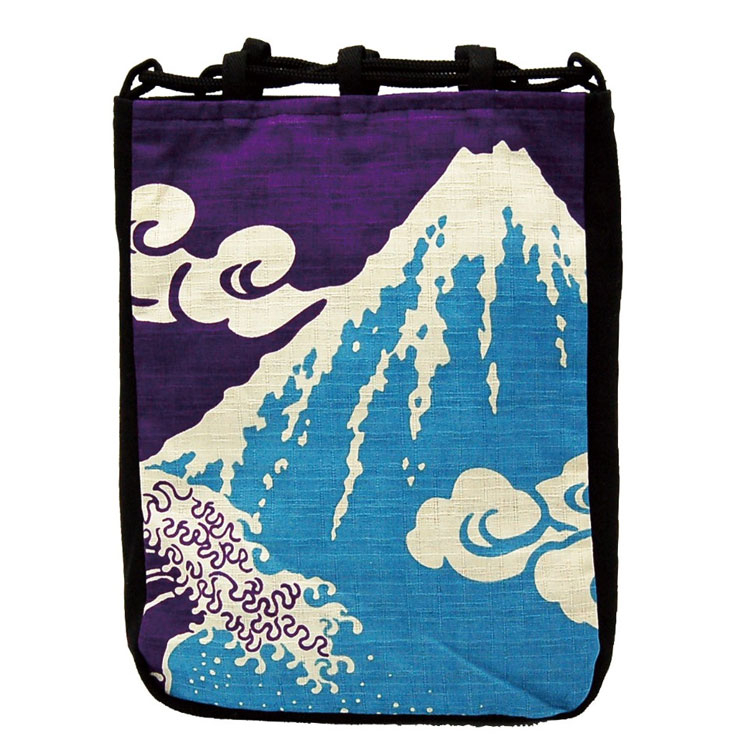 富士山 和風棉質 束口袋 信玄袋 手拿包 日本製 yf488