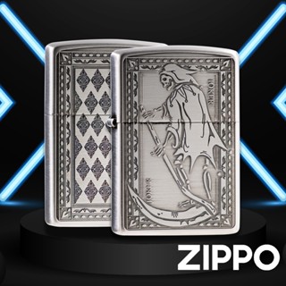 ZIPPO 撲克牌-死神JOKER設計防風打火機 ZA-3-151c 特別設計 仿古銀 雕刻技術 終生保修 官方旗艦