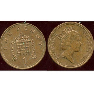 【全球郵幣】  England 1987 NEW PENNY 1 Pence 1便 士AU 英國伊莉莎白二世女王肖像