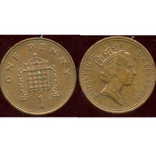【全球郵幣】 England 1987 NEW PENNY 1 Pence 1便 士AU 英國伊莉莎白二世女王肖像