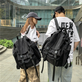 現貨 韓版後背包街頭潮流工裝機能抽繩多口袋雙肩包