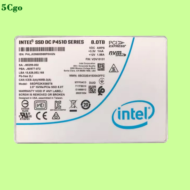 5Cgo【含稅】Intel/英特爾 P4510 1T 2T4T/8TB U.2 nvme企業固態伺服器SSD P4500