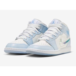 S.G Air Jordan 1 Mid Glitter Swoosh FQ9117-400 流沙 極光藍 休閒 大童鞋