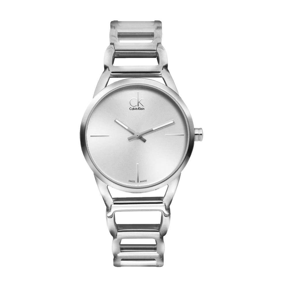 CK手錶 stately系列女錶 不鏽鋼鍊錶帶 - 白K3G23126