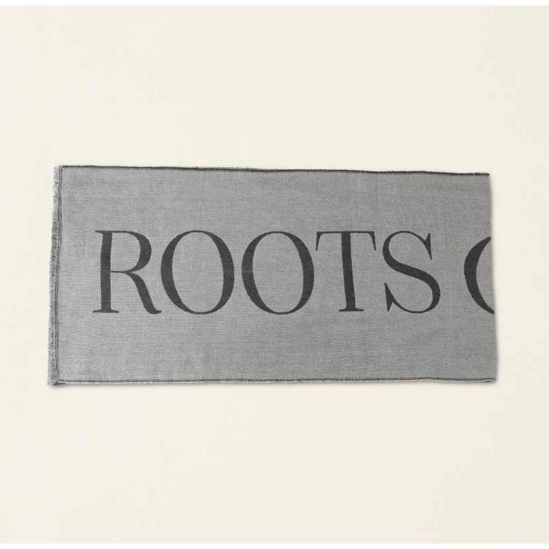 【Ross 代購】Roots 舒適生活系列 經典文字雙面雙色LOGO大圍巾 披巾 -2色 加贈roots 限量環保購物袋