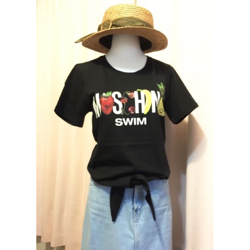 Moschino T-shirt  水果圖案短袖綁結T恤 SWIM