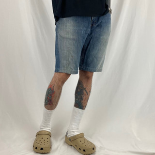 古著 Levi’s 老品 墨西哥製 USA-LEVI 529 Low Rise 長褲改制 水洗刷色牛仔短褲 W32