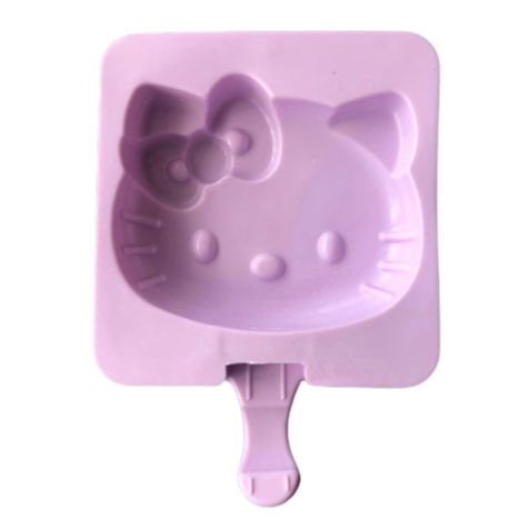 凱蒂貓 Hello Kitty 粉紫色造型雪糕冰棒矽膠模 巧克力 蛋糕 果凍 雪糕 慕絲 冰棒 製冰盒 冰淇淋