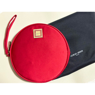 Giorgio Armani 亞曼尼訂製紅絲絨 手拿包 化妝包 收納包