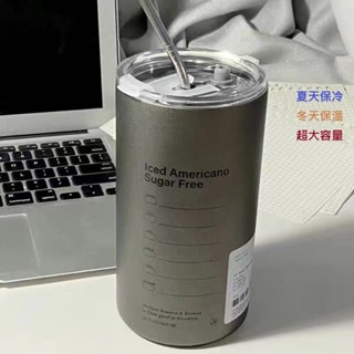 【免運&24H出貨】現貨超質感の冰美式咖啡杯 304不銹鋼 Ins簡約風冷萃咖啡杯 吸管杯 不鏽鋼杯 保溫杯