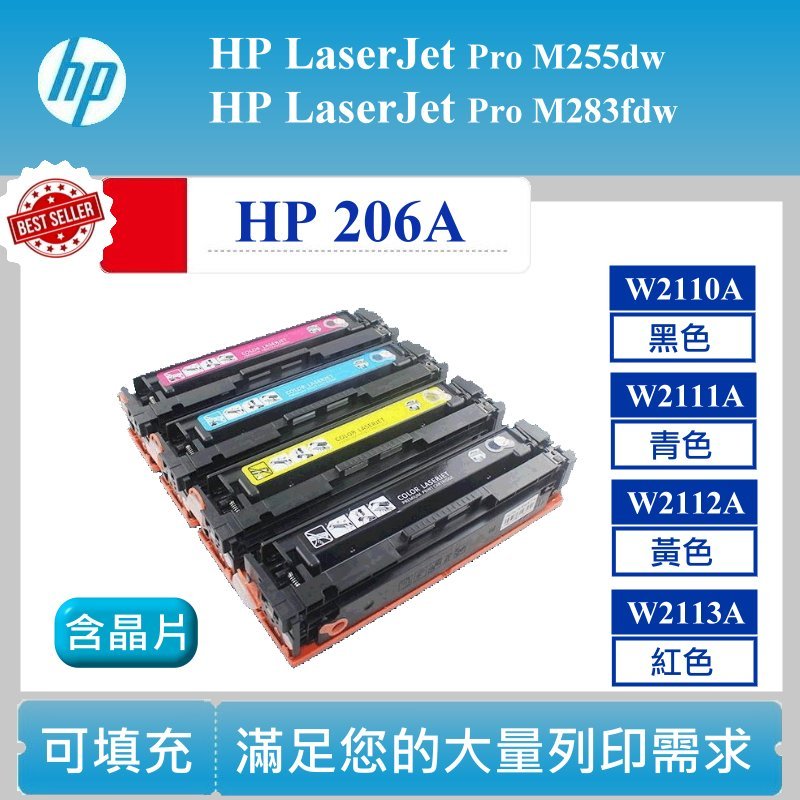 【酷碼數位】HP 206A 含晶片 碳匣 M255dw M283fdw M282nw W2110A W2112A 優惠