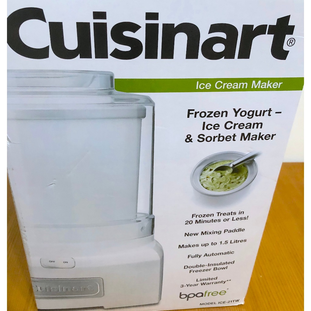 美膳雅 Cuisinart ICE-21TW 冰淇淋 雪糕機 衛生美味 親子同樂 20分鐘輕鬆完成冰淇淋 原價3290元