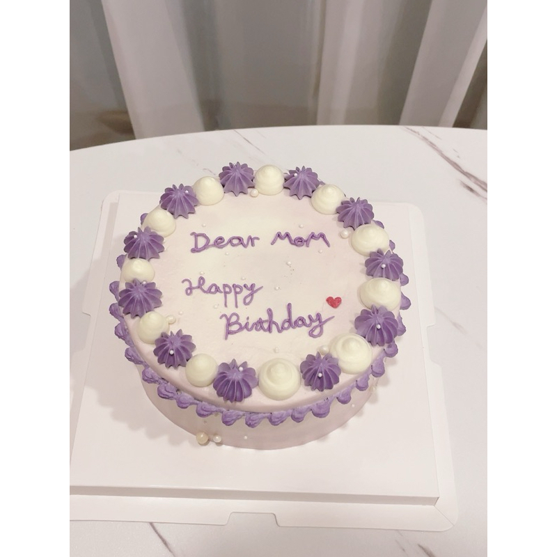 客製鮮奶油鐵觀音芋泥布丁生日蛋糕