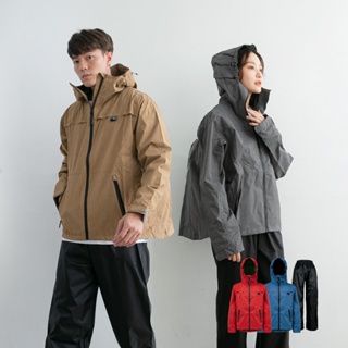 【奧德蒙直營】Packerism 揹客夾克式背包款雨衣搭配黑色尼龍雨褲-Outperform