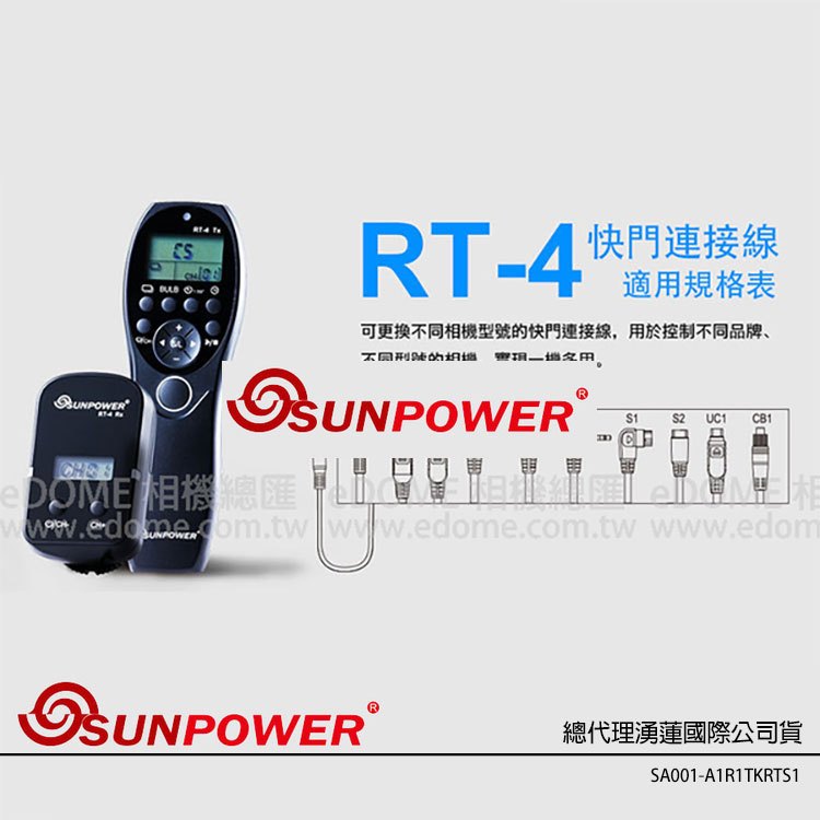 SUNPOWER S1 SONY 相機連接線 轉接線 (公司貨) 適用SUNPOWER RT-4快門搖控器