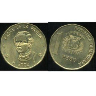 【全球郵幣】多米尼克 多明尼加 DOMINICAI 2002 1PESO AU