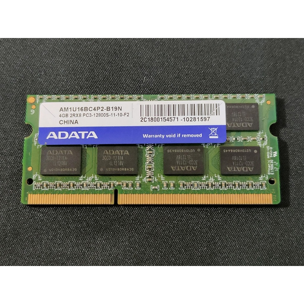 威剛 ADATA DDR3 4G 4GB 1600 12800 雙面 筆電 記憶體