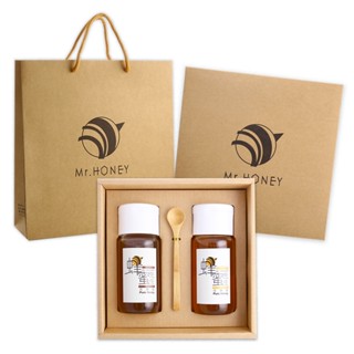 ｜Mr.HONEY 蜂蜜先生｜雙響禮盒-純蜂蜜700gX2入(龍眼蜜/荔枝蜜/野花蜜)-新年/端午/中秋禮盒 附禮袋