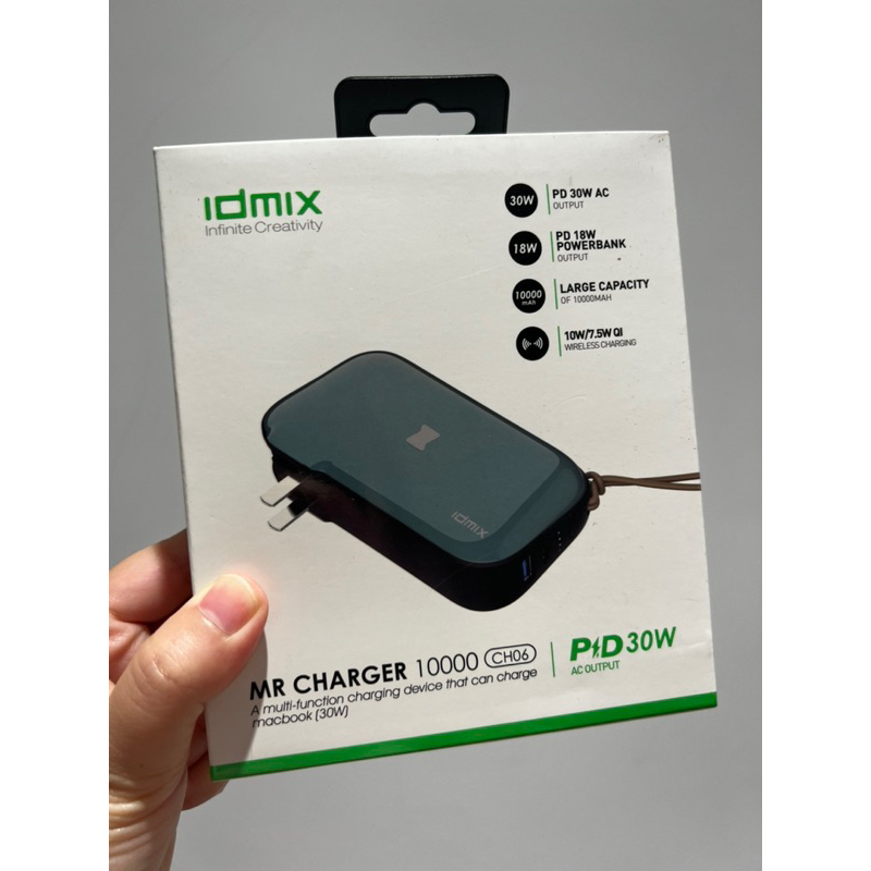 【二手近全新】idmix MR CHARGER 10000 CH06 無線充電行動電源 墨綠 原廠正貨 配件皆有快速出貨