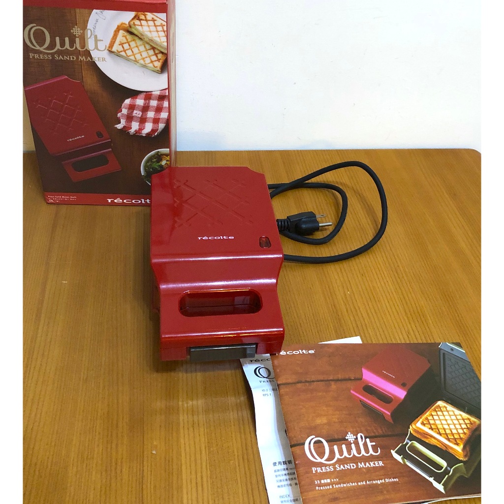 日本麗克特 recolte RPS-1 Quilt 甜心紅 格子三明治機 附贈33道精緻食譜