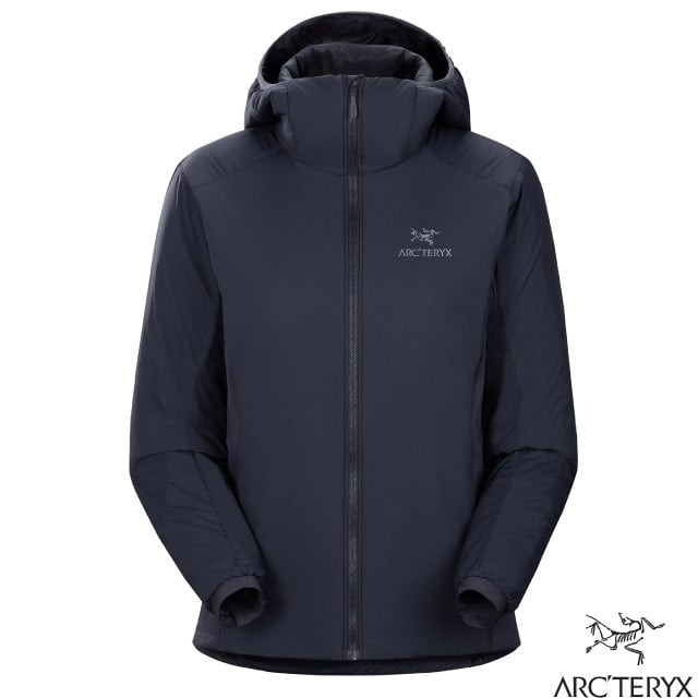 【ARCTERYX 始祖鳥】女 款 防潑保暖透氣化纖連帽外套 Atom 夾克/保暖纖維填充_黑寶石_30090