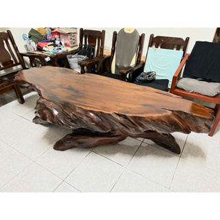 紅豆杉 台灣造型原木桌 茶几+一張木椅
