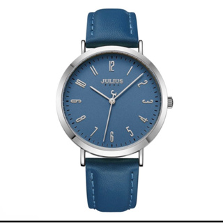 JULIUS 皮革經典文青腕錶 藍色 JA-1017