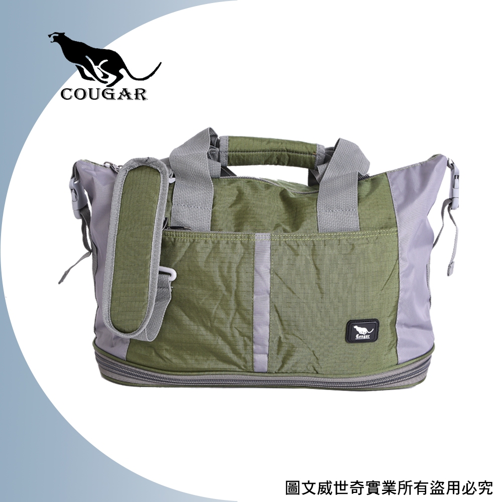 Cougar 可加大 可掛行李箱 旅行袋/手提袋/側背袋(7037綠色)【威奇包仔通】